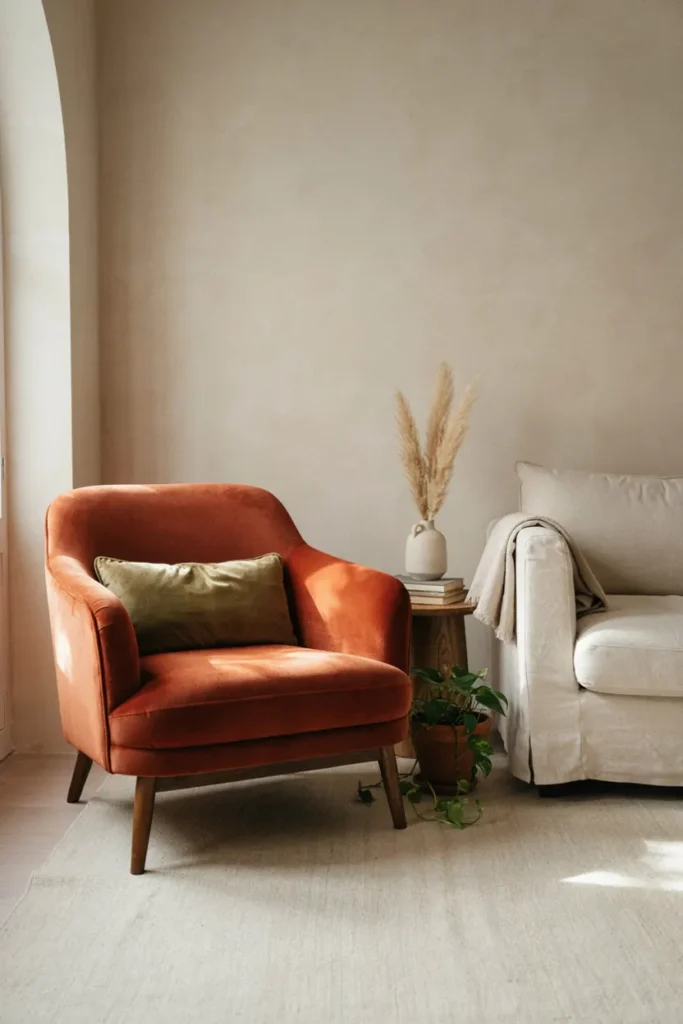 Rust Velvet Chair